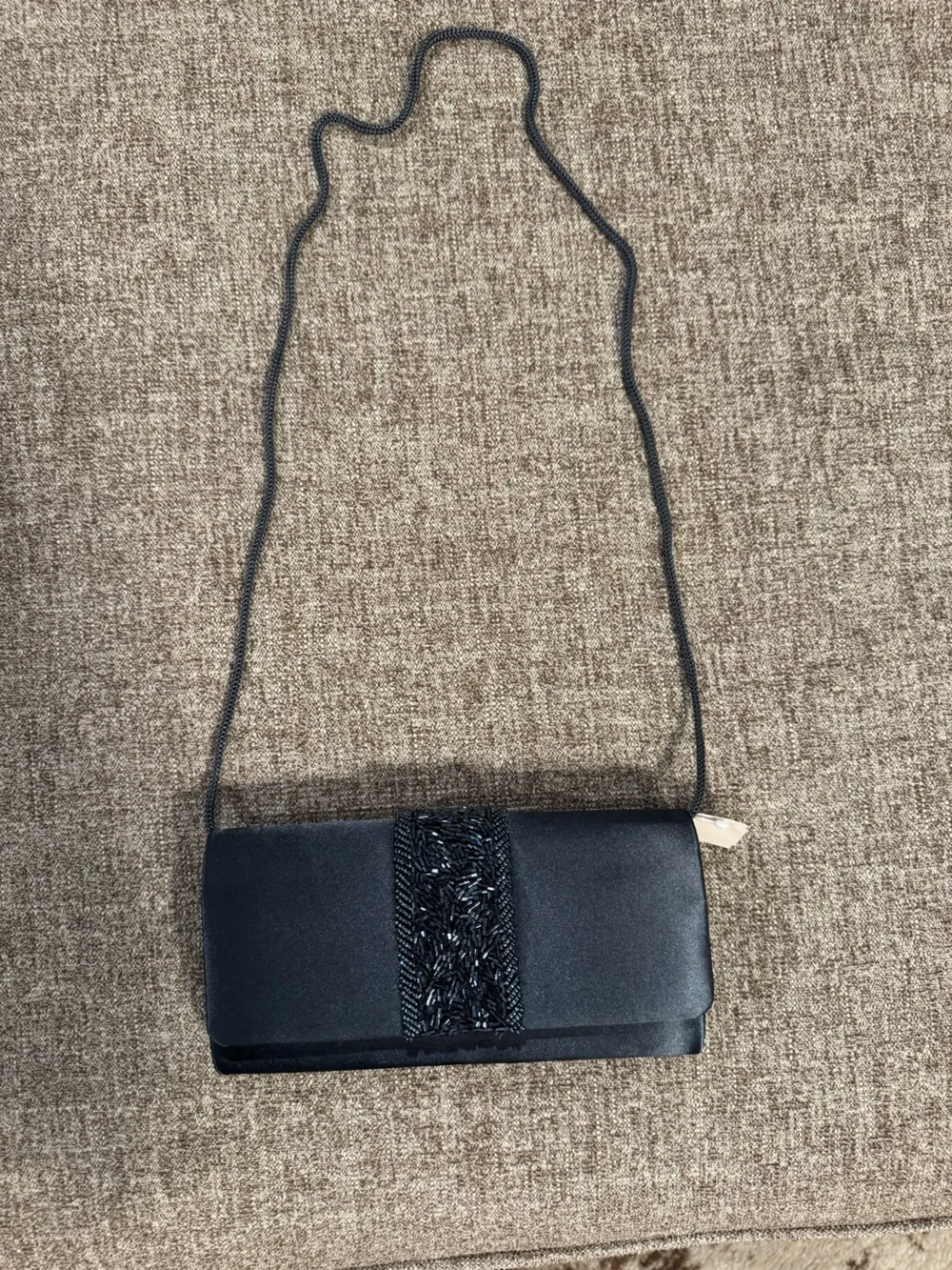 Evening Beaded Black Crossbody Bag